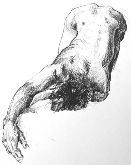 knielend mannelijk naakt