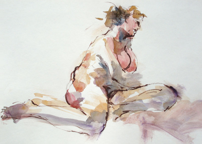 zittend vrouwelijk naakt