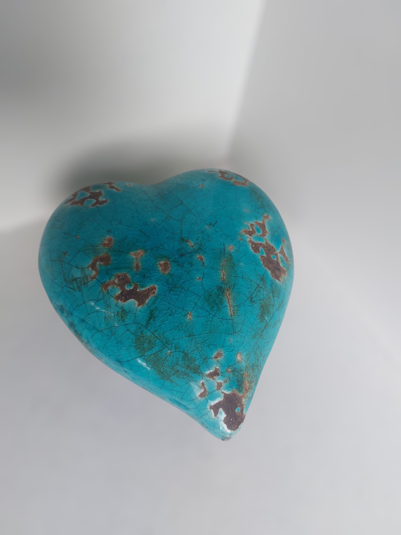 Raku hart turquoise 