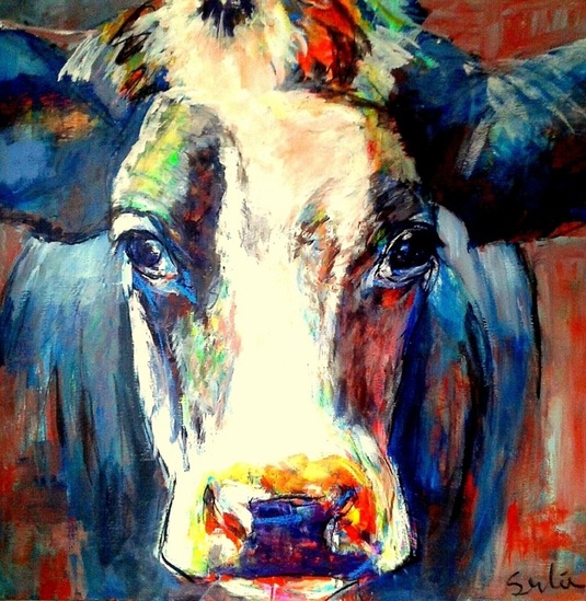 Koe portret VII, koeienschilderij