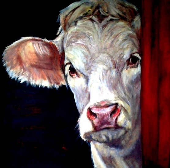 Koe portret IIII, koeienschilderij