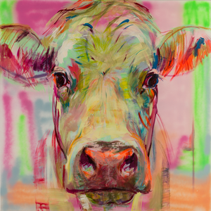 Schilderijen van koeien, portret en model. De schilderijen worden zorgvuldig verpakt en verzonden met een certificaat van echtheid