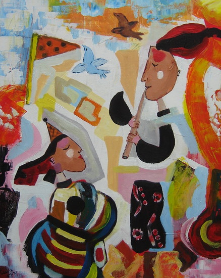 koningin en haar troubadour