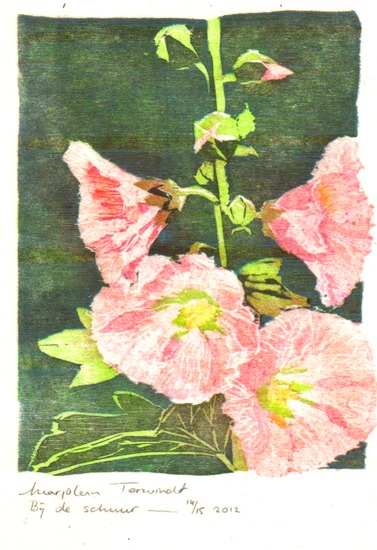 Stokroos bij atelier