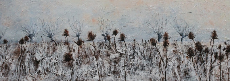 Winterlandschap met distels