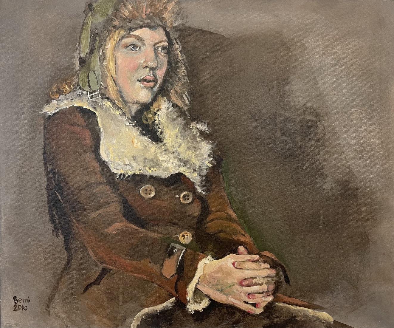 Vrouw met bontmuts