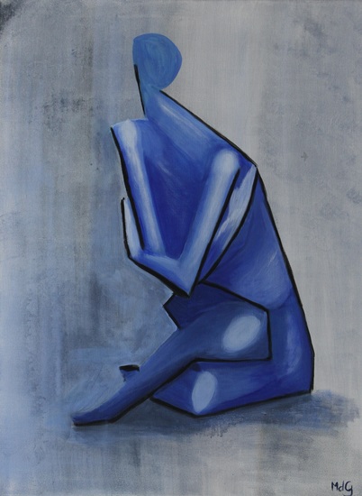 Model studie in blaauw