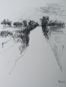 Landschap schetsen en tekeningen