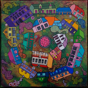 acryl 30cm x 30 cm rond thema 