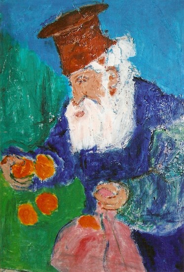 oude man op oosterse markt