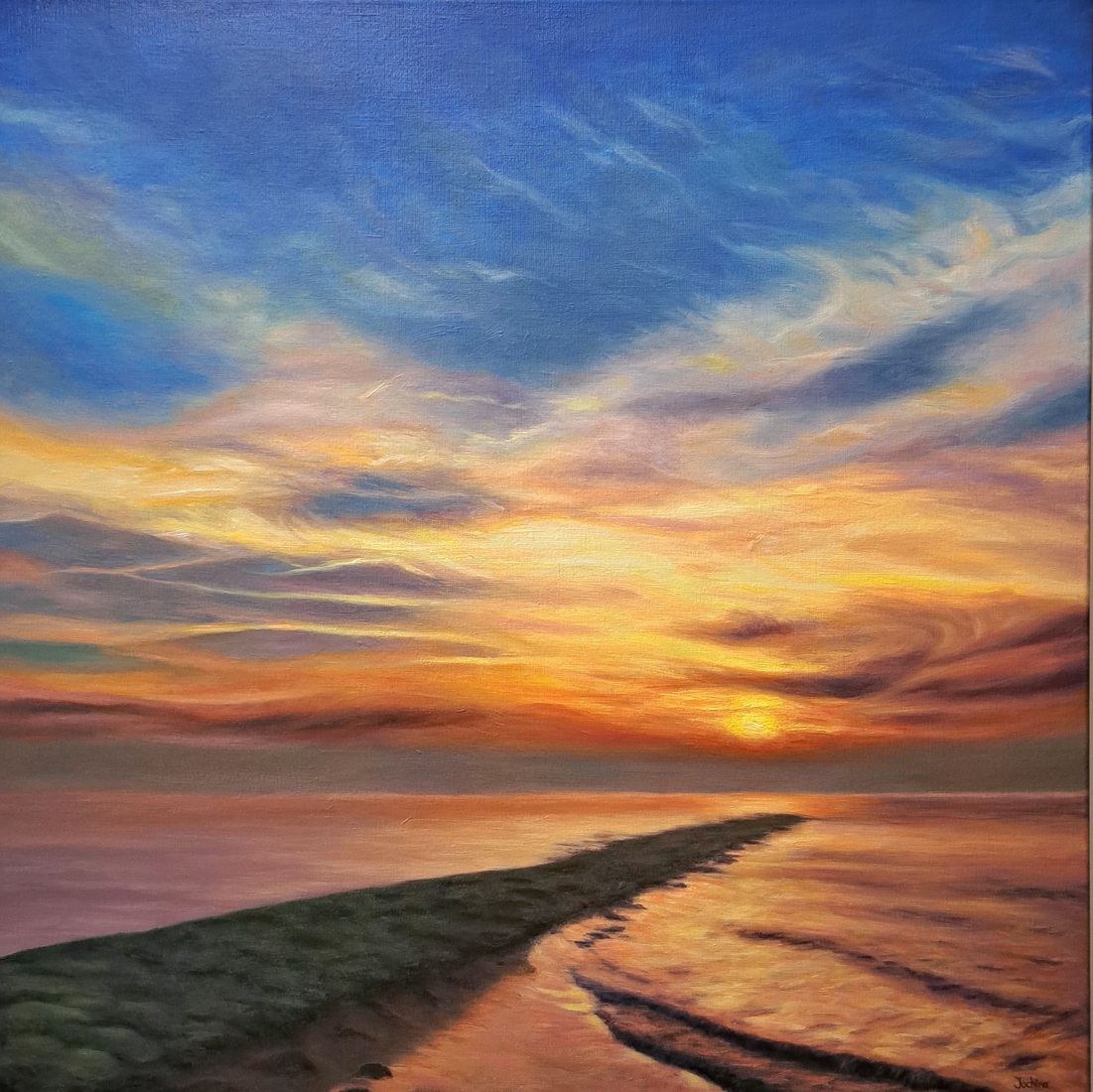 zonsondergang aan het strand Julianadorp