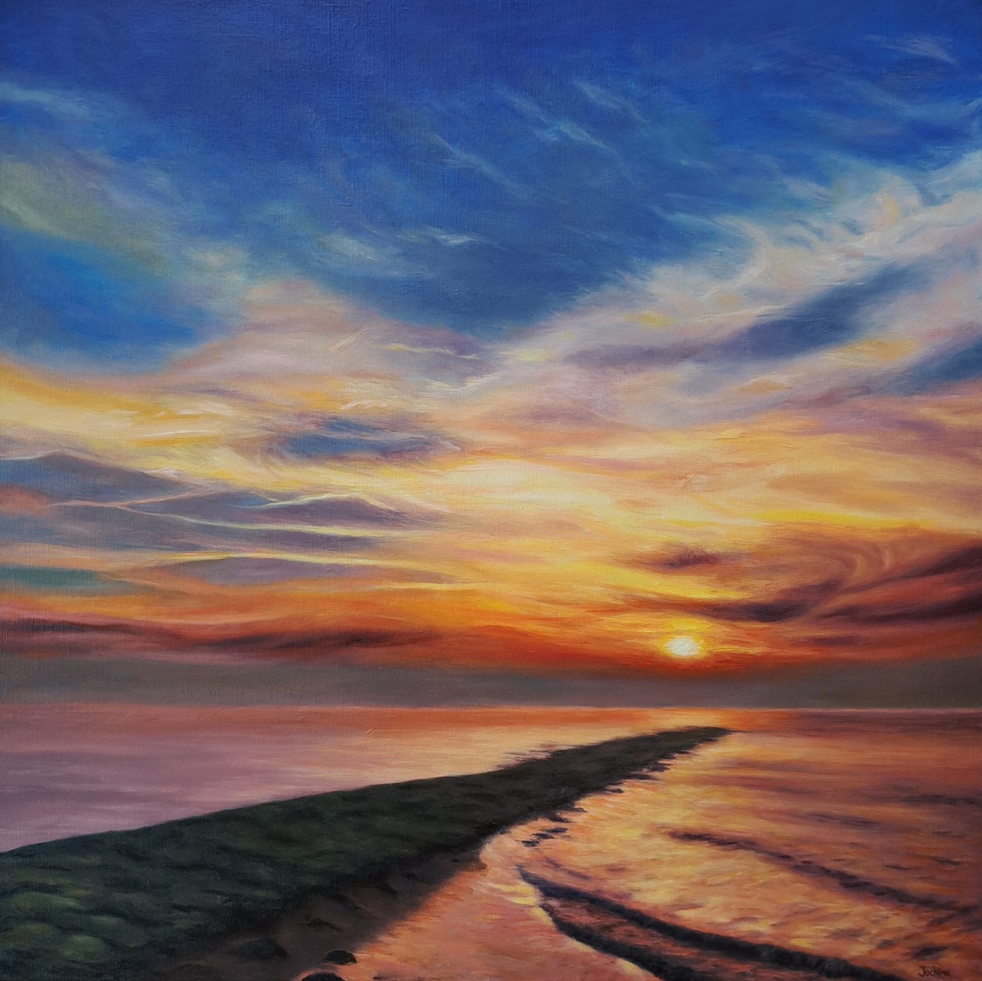 zonsondergang aan het strand Julianadorp