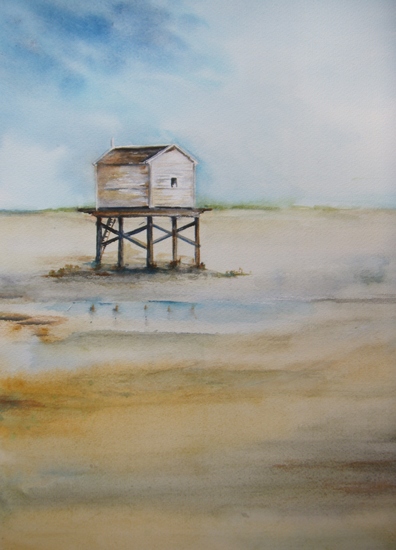 Reddingshuisje op de Vliehors op Vlieland