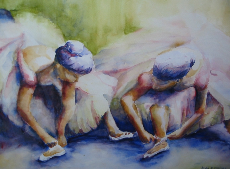 Voorbereiding op het ballet (naar Degas)