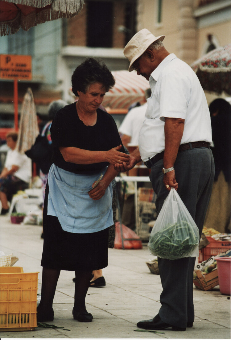 Moment op een markt in Portugal