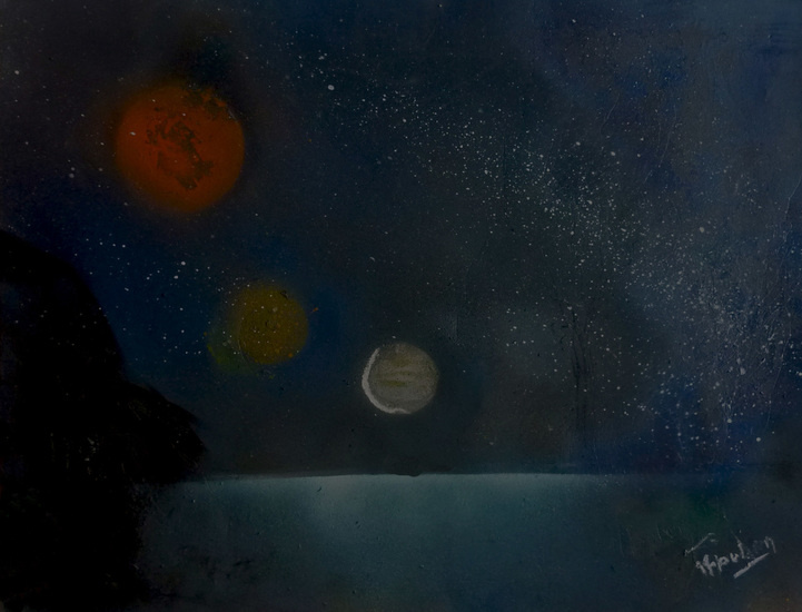 planeten in de nacht