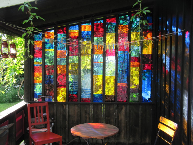 Kompositie in gekleurd glas