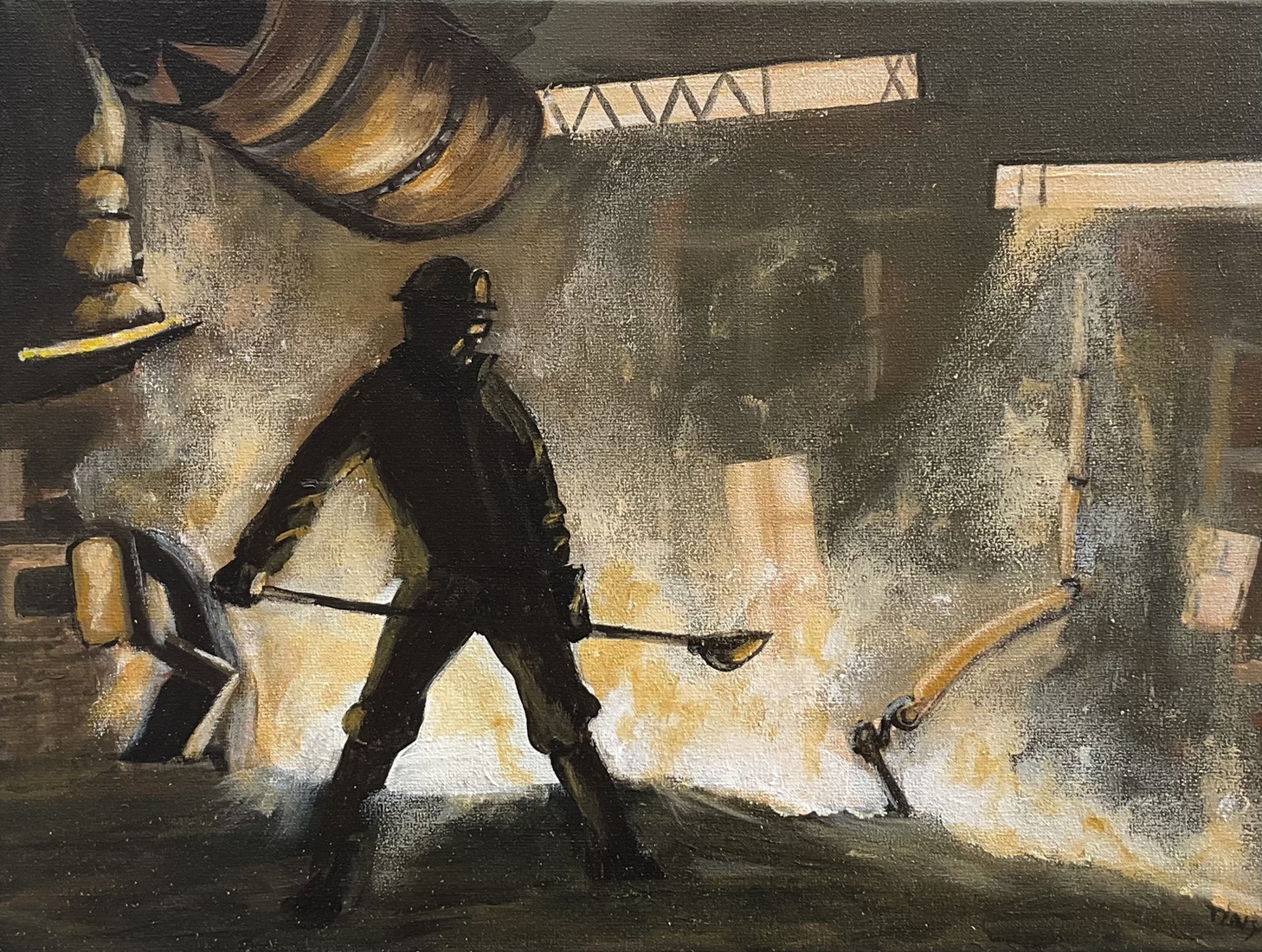 Arbeider staalfabriek