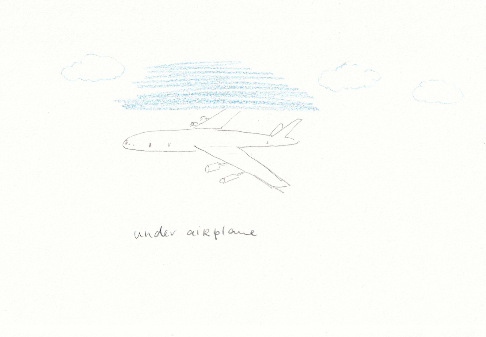 Under airplane