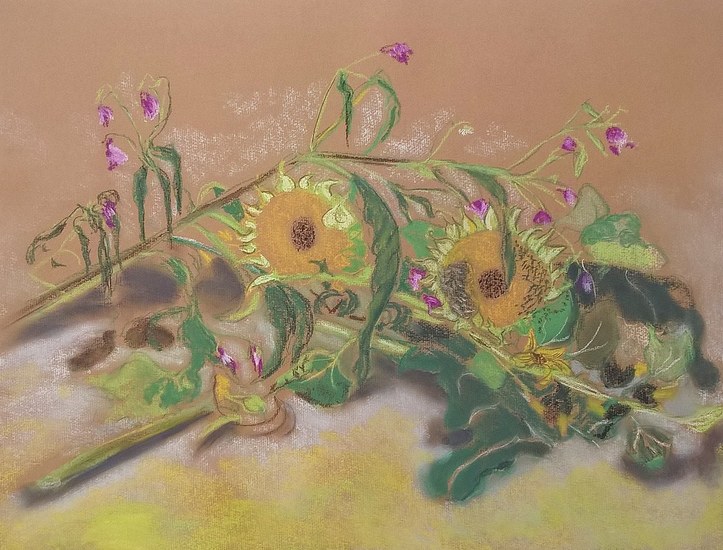 zonnebloemen en bloemstengels