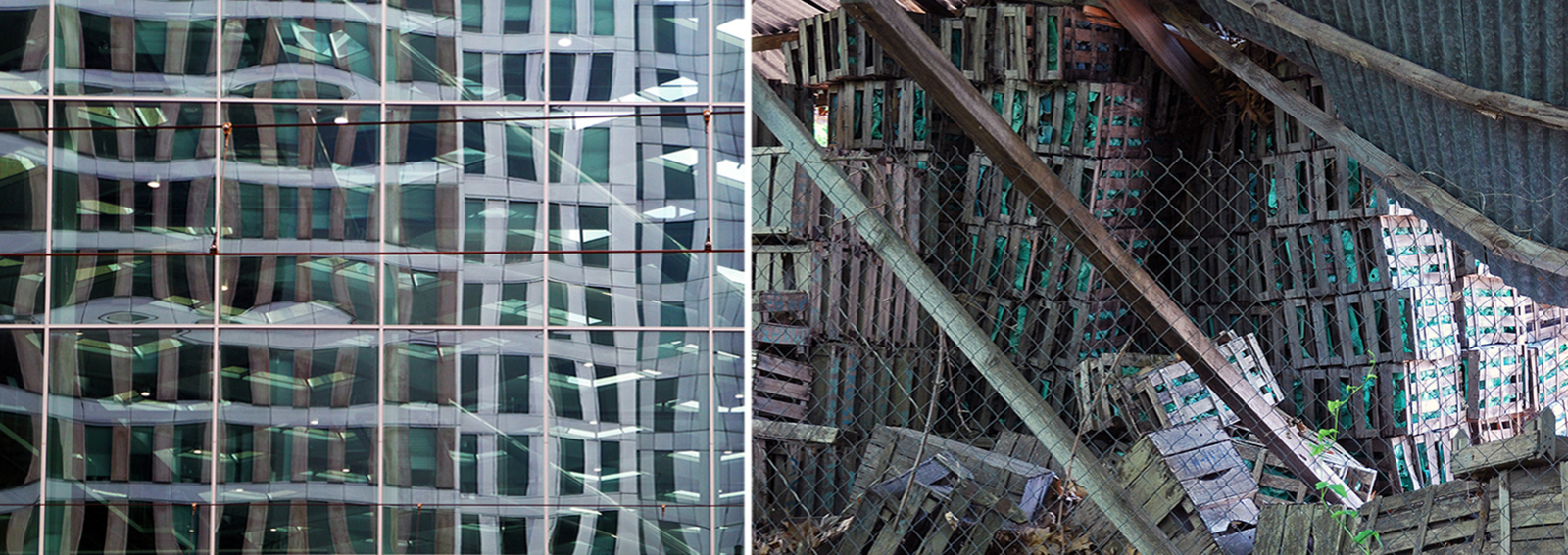 Windows and crates diptych