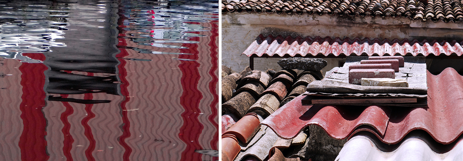 Red waves diptych