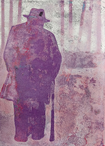 These monotypes (or monoprints) are created on a gelli plate, a flexible, gel-like plate, and manually printed onto paper. Each print is unique.