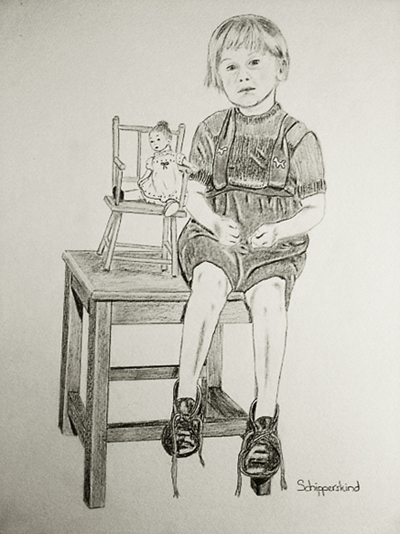 MEISJE OP EEN KRUKJE