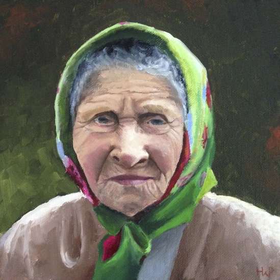 oude vrouw met hoofddoek