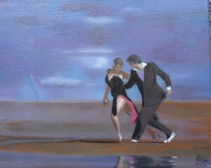 Dansers op het strand