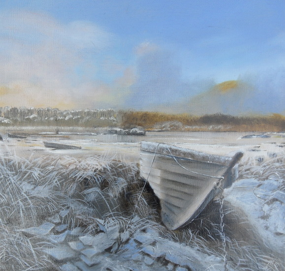 Boot op winters strand