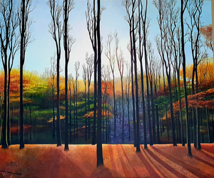 Kleurrijke schilderijen. Acryl op doek