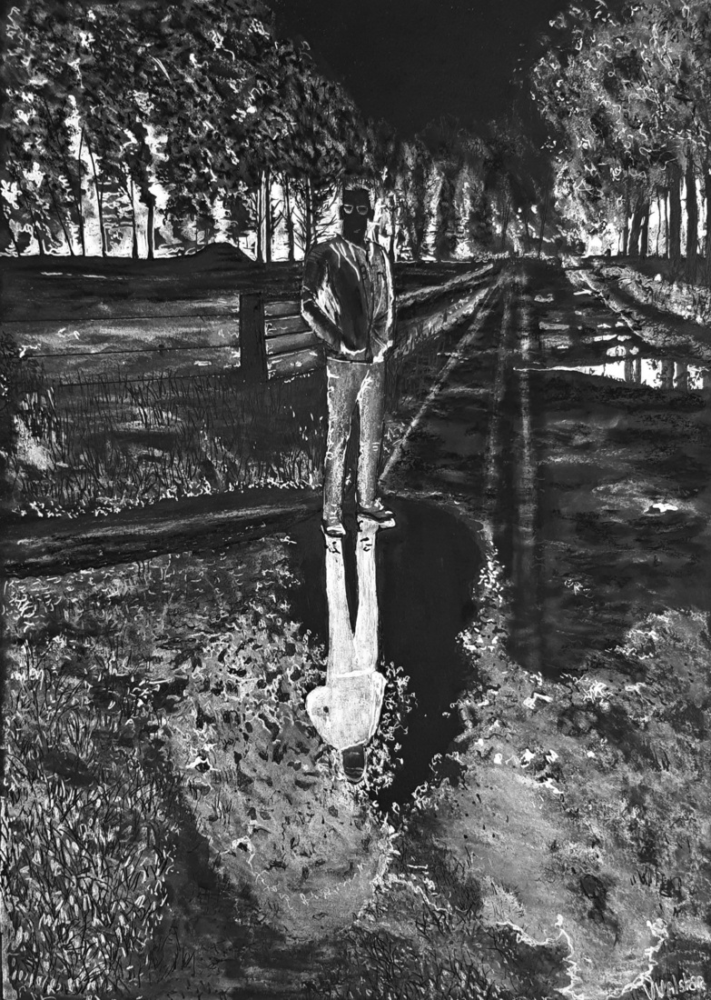 Omgekeerd bos met man in Hummelo