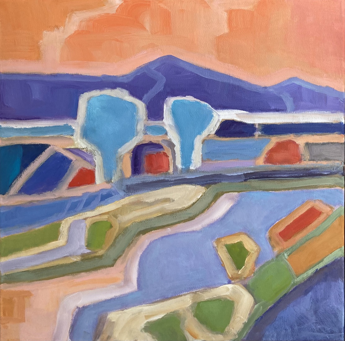 bomen langs de oever