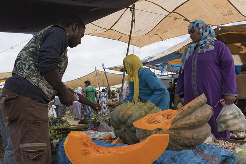 Meloenen op markt in Marokko