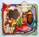 Driedimensionale werken die aan de wand kunnen hangen