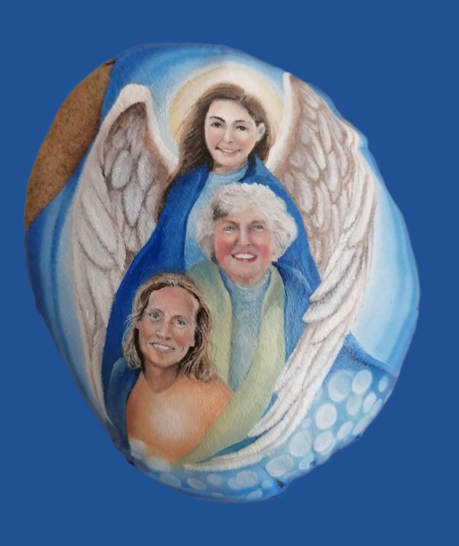 Moeder en dochter met engel