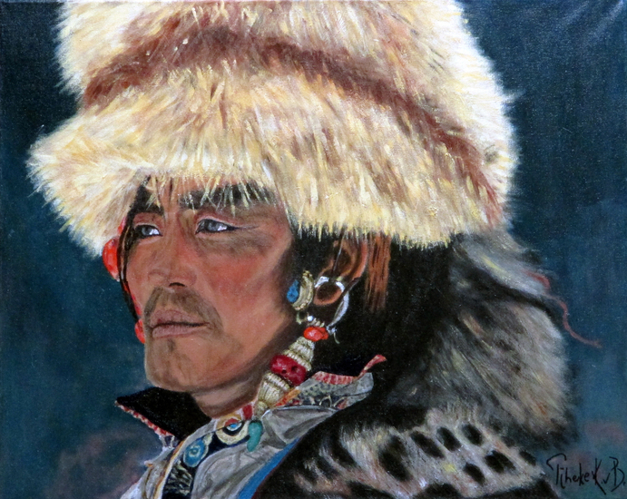Tibetan man with fur hat