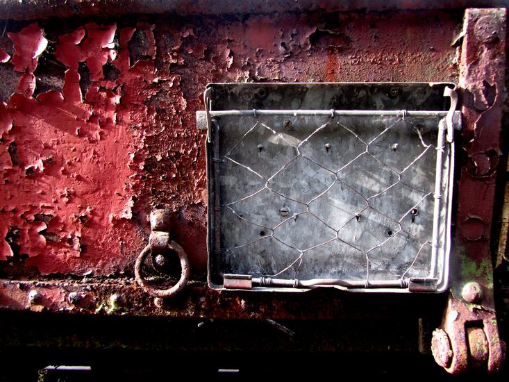 detail oude treinwagon