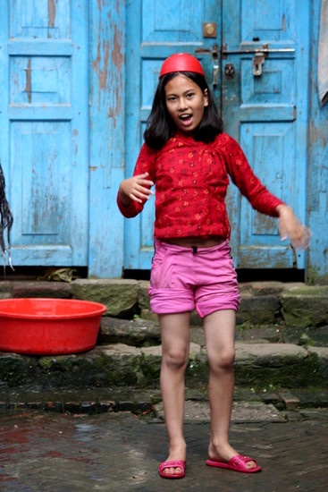 meisje in Kathmandu