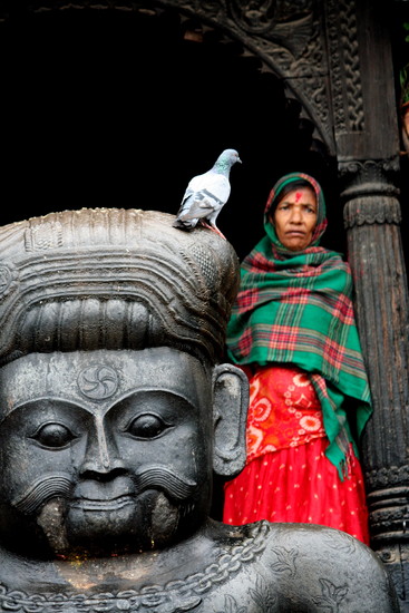 vrouw in Kathmandu