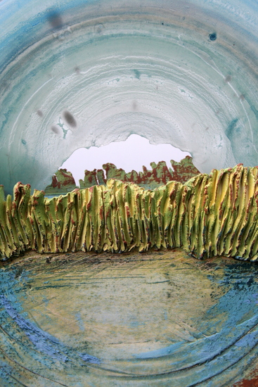 detailfoto van keramisch object: