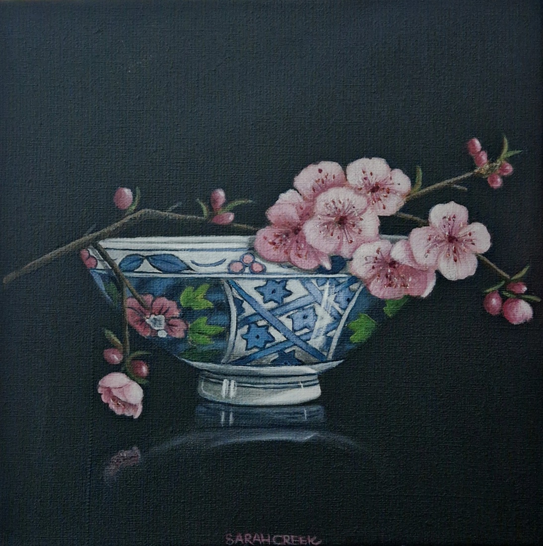 kringloopkom met bloesem 