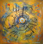 Schilderijen gemaakt voor een expositie met het thema spiritualiteit in januari 2007 in de Bibliotheek in Best.