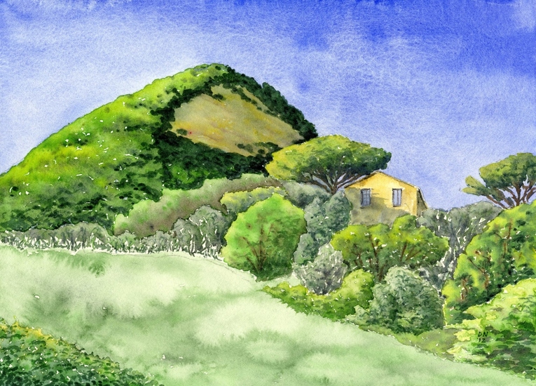 Heuvel bij Volterra, Toscana