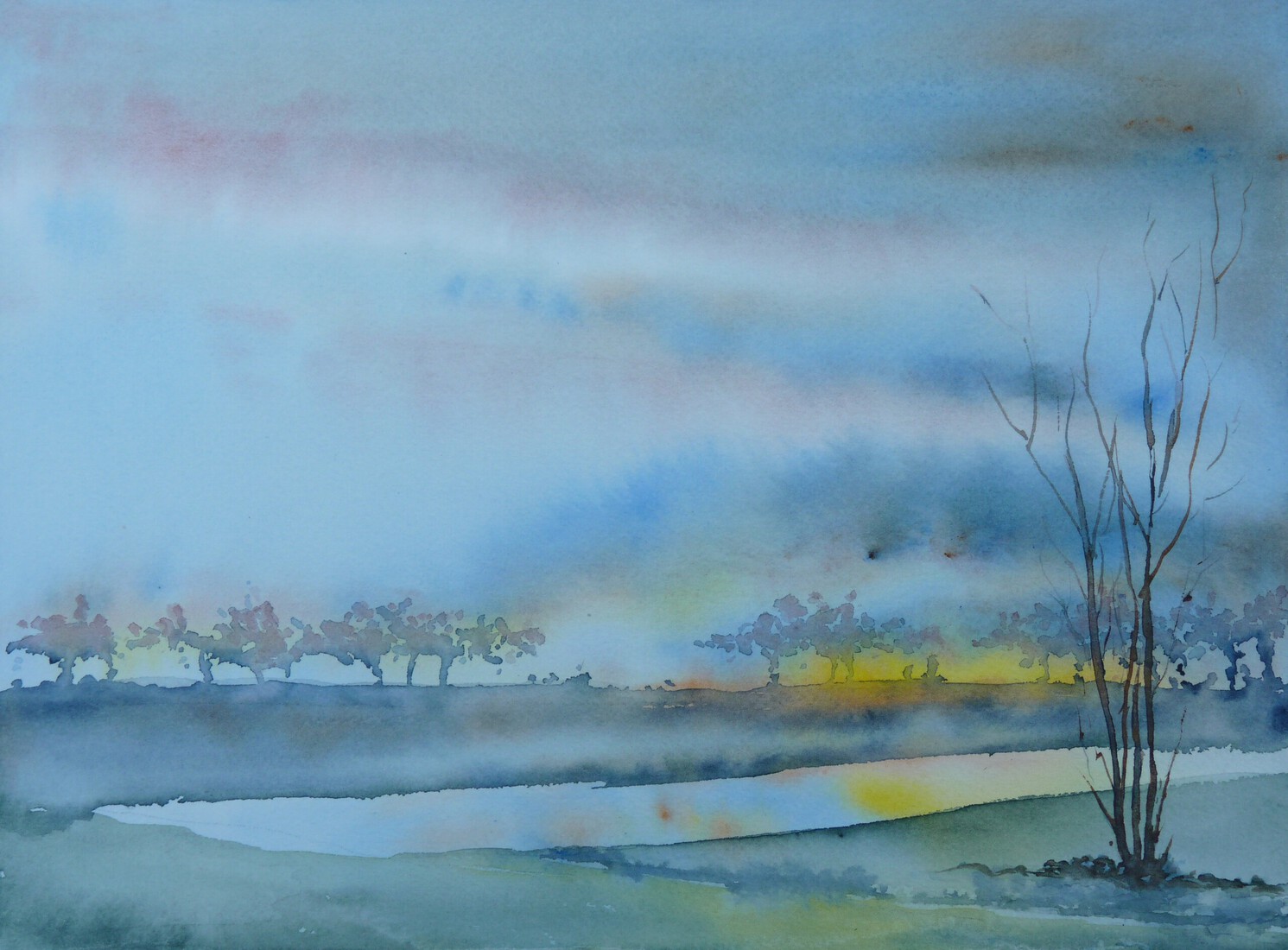 Dawn over Park Lingezegen in South Arnhem, The Netherlands