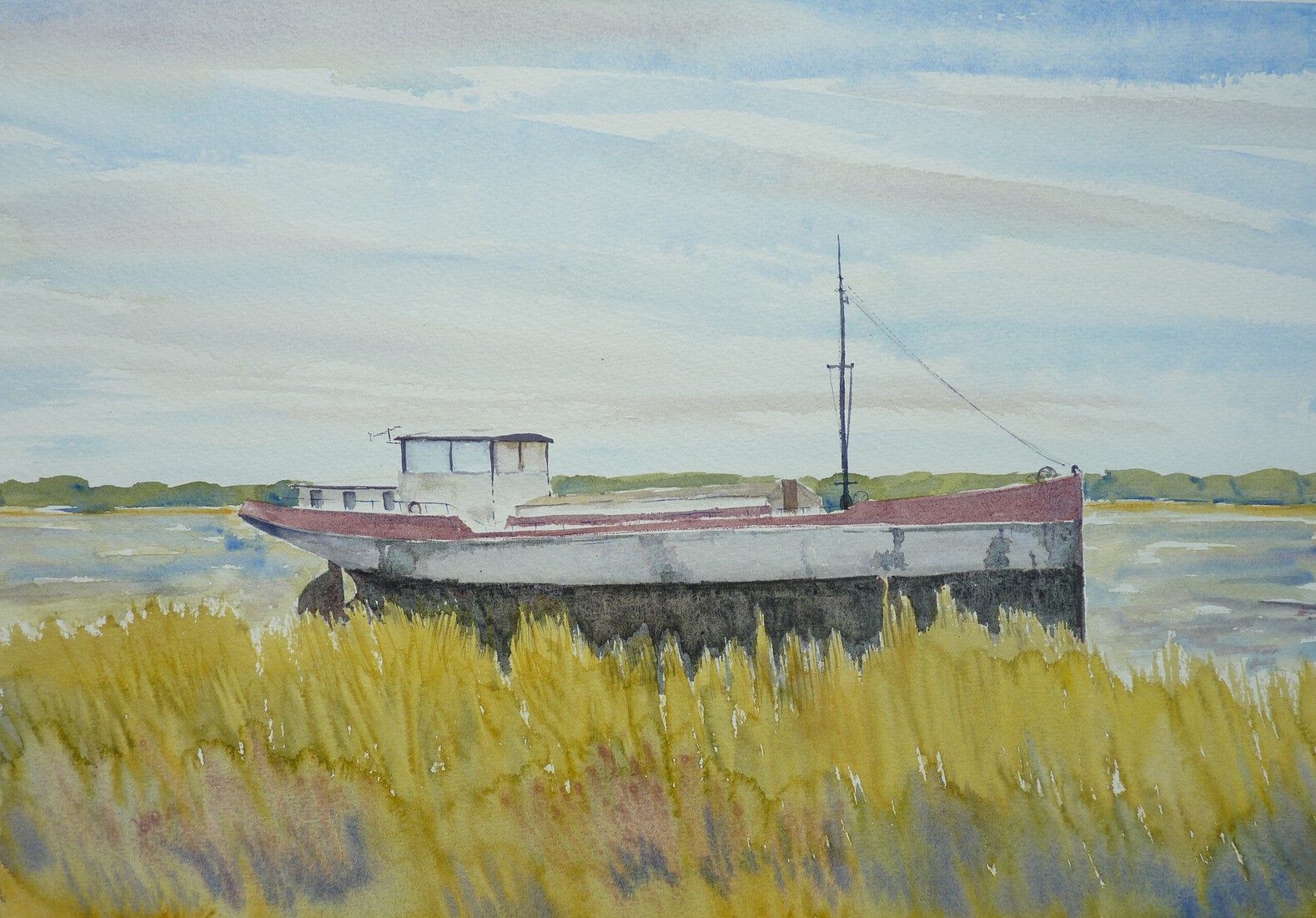 Old boat on the River Orwell, Pin Mill, Essex