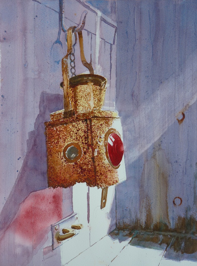 Old rusty lamp comes to life