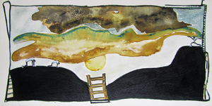 Wolken en figuraties. Een reeks van 15 schilderijen.