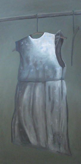 Wit met blauw kleedje